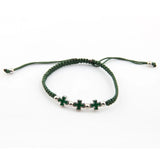 High Braided Bracelet with Cross Pendant