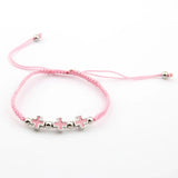 High Braided Bracelet with Cross Pendant