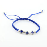 High Braided Bracelet with Cross Pendant
