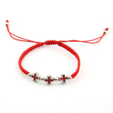 High Braided Bracelet with Cross Pendant