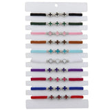 High Braided Bracelet with Cross Pendant