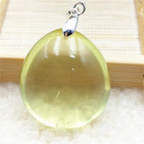 Natural Yellow Citrine Quartz Pendant Water Drop 31x28x16mm
