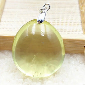 Natural Yellow Citrine Quartz Pendant Water Drop 31x28x16mm