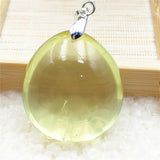 Natural Yellow Citrine Quartz Pendant Water Drop 31x28x16mm