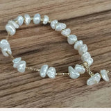 Natural Baroque Pearl Stretch Bracelet 7-8MM