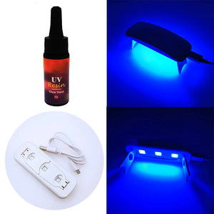 UV Resin & UV Lamp Kit DIY Clear Hard Resin for Jewelry & Handicrafts
