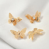 20pcs Zircon Butterfly Floating Locket Charms DIY Earring Accessory
