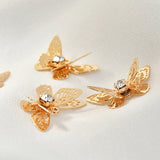20pcs Zircon Butterfly Floating Locket Charms DIY Earring Accessory
