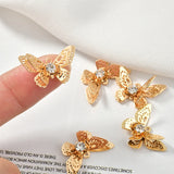 20pcs Zircon Butterfly Floating Locket Charms DIY Earring Accessory