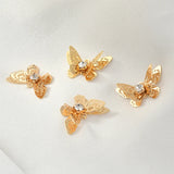 20pcs Zircon Butterfly Floating Locket Charms DIY Earring Accessory