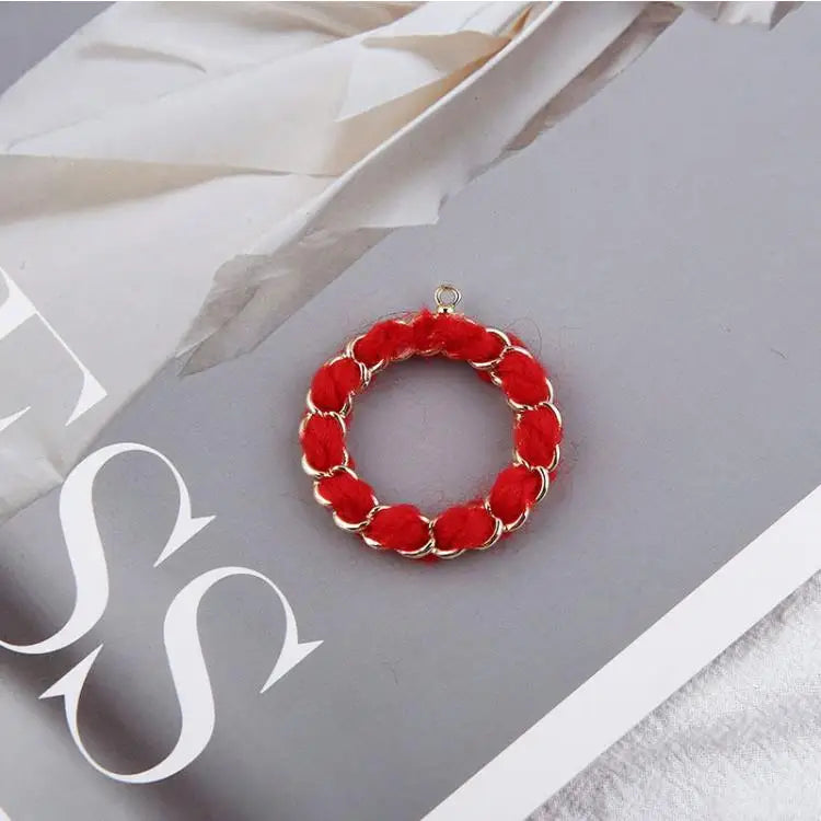 30pcs Geometric Round Alloy Charms DIY Jewelry Pendants