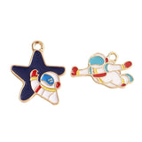 40pcs Cartoon Astronaut Alloy Charms for DIY Jewelry Making