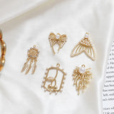 20pcs Fish Tail/Bowknot Pearl Alloy Charms for DIY Earrings