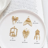 20pcs Fish Tail/Bowknot Pearl Alloy Charms for DIY Earrings