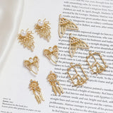 20pcs Fish Tail/Bowknot Pearl Alloy Charms for DIY Earrings