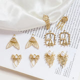 20pcs Fish Tail/Bowknot Pearl Alloy Charms for DIY Earrings