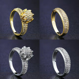 Couple Engagement CZ Ring Sets Wedding Jewelry R010GY1322