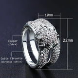 Couple Engagement CZ Ring Sets Wedding Jewelry R010GY1322