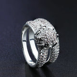 Couple Engagement CZ Ring Sets Wedding Jewelry R010GY1322