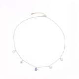 925 Silver Necklace CZ Charms Statement Choker Necklace