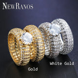Crystal Wedding Ring Set 2Pcs/Set Silver Double Ring for Engagement Party