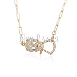 Gothic CZ Skull Pendant Necklace Micro Cubic Zircons