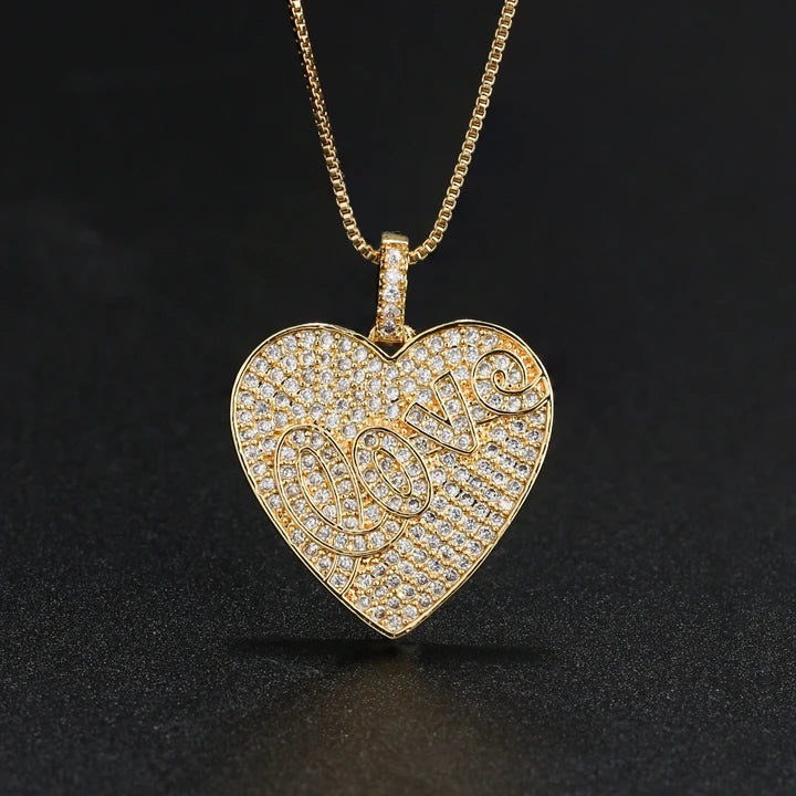 Loving Heart CZ Pendant Necklace for Women NJD001802