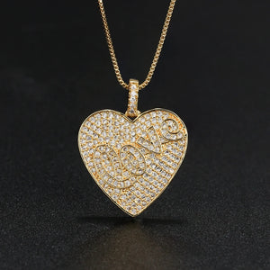 Loving Heart CZ Pendant Necklace for Women NJD001802