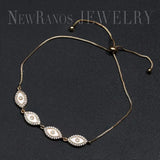 Evil Eye Shell Pearl CZ Bracelet for Women