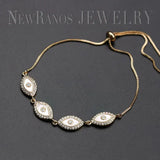 Evil Eye Shell Pearl CZ Bracelet for Women