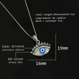 925 Silver Evil Eye Necklace Lucky Eye Pendant