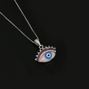 925 Silver Evil Eye Necklace Lucky Eye Pendant