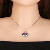 925 Silver Evil Eye Necklace Lucky Eye Pendant
