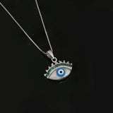 925 Silver Evil Eye Necklace Lucky Eye Pendant