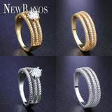 Zircon Crystal Wedding Engagement Ring Set for Female