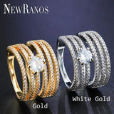 Zircon Crystal Wedding Engagement Ring Set for Female