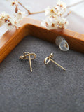 925 Silver Heart Stud Earrings Crystals Wedding Jewelry