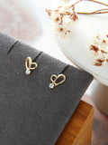 925 Silver Heart Stud Earrings Crystals Wedding Jewelry