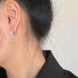 925 Silver Asymmetrical Heart Earrings for Women Charms