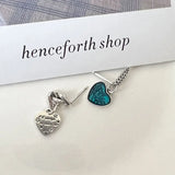 925 Silver Asymmetrical Heart Earrings for Women Charms