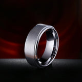 8mm Matte Tungsten Carbide Men's Wedding Bands Size 8-13