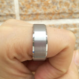 8mm Matte Tungsten Carbide Men's Wedding Bands Size 8-13