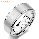 8mm Matte Tungsten Carbide Men's Wedding Bands Size 8-13