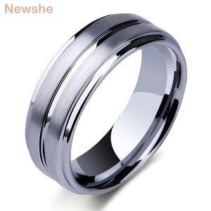 Tungsten Carbide Groove Ring 8mm Men's Wedding Band Size 8-13