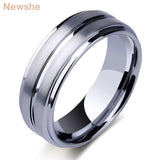 Tungsten Carbide Groove Ring 8mm Men's Wedding Band Size 8-13