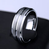 Tungsten Carbide Groove Ring 8mm Men's Wedding Band Size 8-13