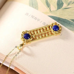 Chinese Palace Abacus Chalcedony Pendant Necklace