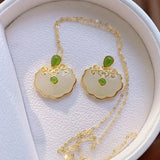 Retro Chinese Hetian Jade Pendant Necklace with New Silver Inlay