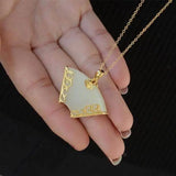 Silver Inlaid Hetian Jade Fan Pendant Necklace Retro Court Charm Women's Jewelry