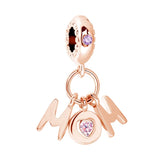 925 Sterling Silver Pink Daisy Flower Clip Dragonfly Charm for Bracelet